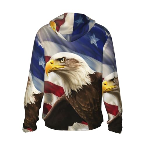 Men's Sun Protection Hoodie UPF 50+ American USA Flag Eagle Art Rash Guard Long Sleeve Women's Sun Shirts Lightweight3