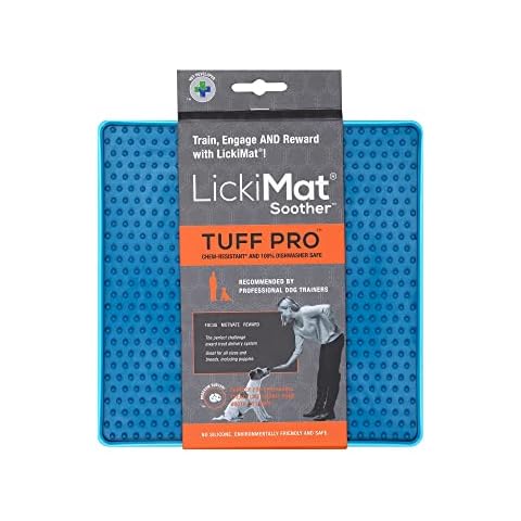 LickiMat Tuff Soother Pro, Dog Feeding Mat for Boredom and Anxiety Relief, Ideal for Food, Treats, Yoghurt or Peanut Butter, Dog Lick Mats, Fun Alternative to a Slow Feeder Dog Bowl, Turquoise Cover