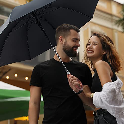 Silkfly HAA-SILKFLY-632 2 Pcs 48 Inch Auto Open Umbrella Wooden J Stick Handle Umbrella Windproof Unbreakable Fast Drying Rain Umbrella  thumb #5