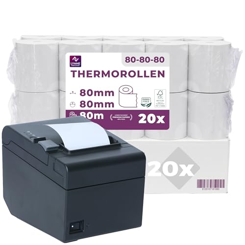 Thermorollen 80mm x 80m x 12mm - Kassenrollen - Bonrollen für...