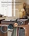 Record Player with Two External Speakers Belt-Drive Turntable for Vinyl Records Dual Stereo Speakers Vintage LP Players Support 3 Speed Wireless Playback AUX Headphone Input Auto Stop Wood Brown