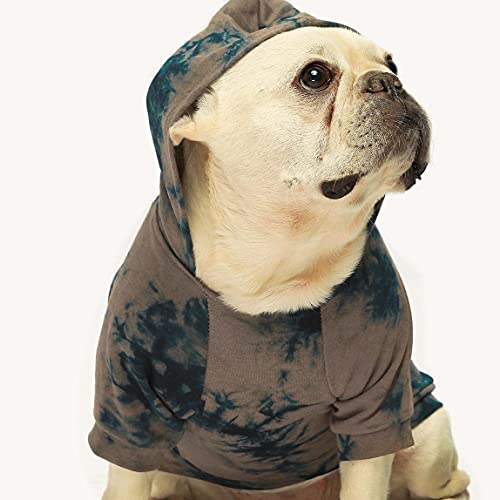 Fitwarm Tie Dye Dog Hoodie Puppy Sweatshirt Pocket Doggie Winter Clothes Sweatshirt Pet Hooded Coat Cat Jackets Apparel Medium #TOP2