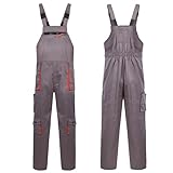 Photo Gallery tovchei salopette per uomo abiti da lavoro, tuta con tasche multiple, bretella regolabile e elastico in vita,grigio,4xl Photo Gallery tovchei salopette per uomo abiti da lavoro, tuta con tasche multiple, bretella regolabile e elastico in vita,grigio,4xl