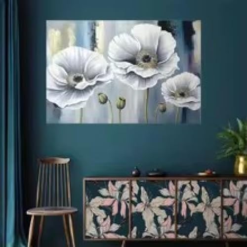 Peinture abstraite de fleurs pour salle à manger | Toile 60x80 cm