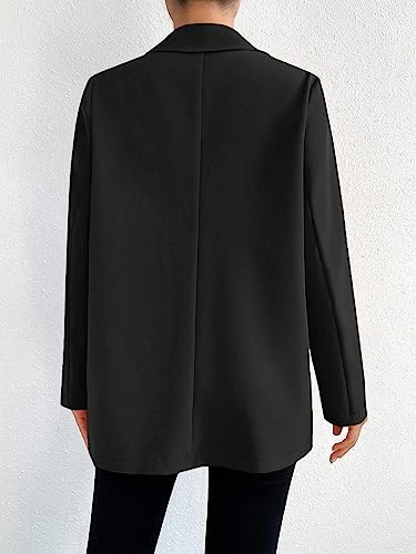 WDIRARA Women's Fringe Trim Double Breasted Long Sleeve Open Front Elegant Blazer Work Office Jacket2