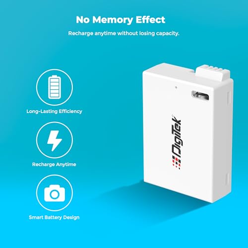 Image of Digitek Platinum (LP-E8 Type C) 1120mAh Li-ion Battery for Canon DSLR Cameras with Type-C Charging Cable, for Canon PowerShot EOS 550D, 600D, 650D, 700D, Kiss X4-X7i, and Rebel T2i-T5i