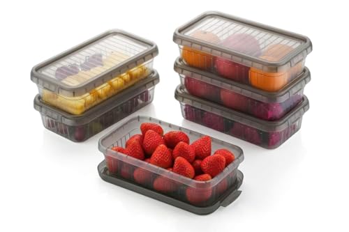 Image of HomeWiz Fridge Storage Containers 2000ml x6 | Air Tight Storage Container Set | Fridge Organiser Storage Boxes |Food Grade BPA-Free Plastic Containers |Stackable, Transparent, for Fruits & Vegetables