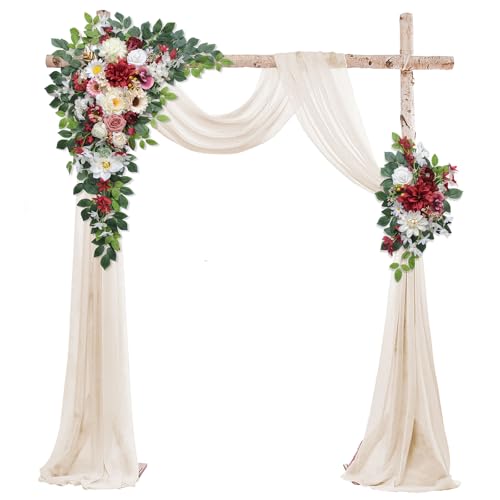 Odouzy Wedding Arch Flowers Kit,Artificial Flower Arch Decor (Set of