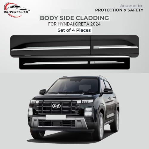 Image of Car Door Body Side Beading /Molding /Cladding for Hyundai Creta 2024 Set of 04