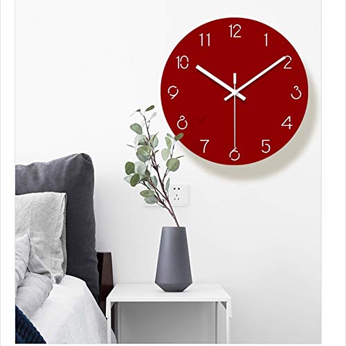 Tbest Horloge Murale Salle De Bain Étanche - Petite Horloge Avec Ventouse, Modèle Rouge Métal Waterproof Pour Cuisine Et Bain