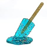 Marsrut Melting Ice Cream Still Picture Sculptures, Pop Creative Modern Art Ornaments, Cool Fake Spills Melted Lollipop Statues for Summer Beach Ocean Wind Home Time Decoration (Light Blue Color)