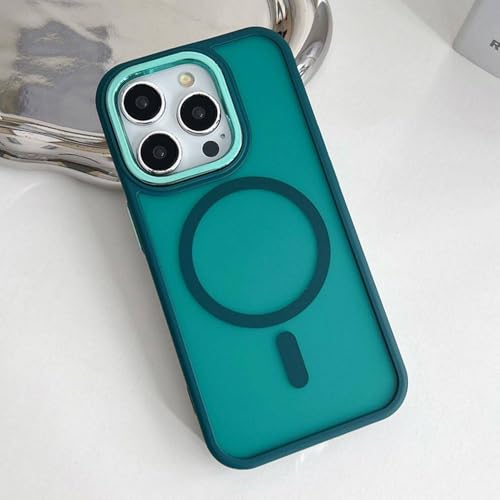 Coque iPhone 14 magnétique verte mate anti-traces et antichoc