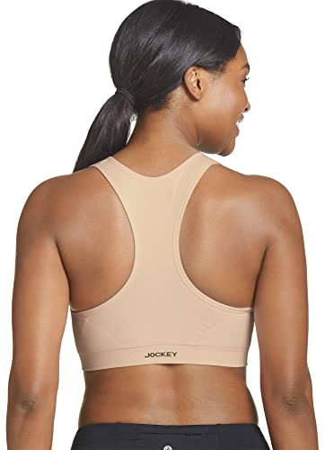Jockey Women's Bra Mid Impact Zip Front Sports Bra2