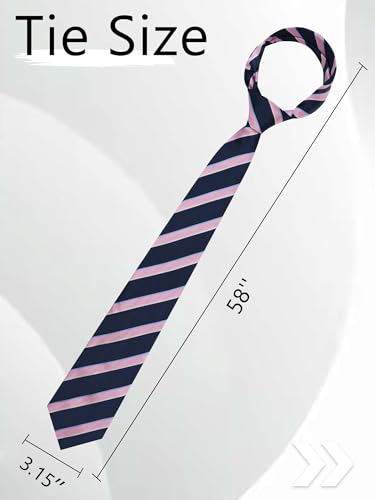 Image of Luckyvestir Striped Ties for Men Classic 3.15 inch Men's Tie Formal Neckties for Business Graduation Dinner Wedding