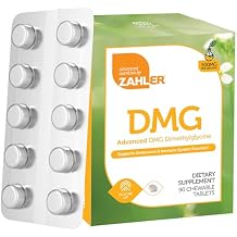 Zahler DMG 500mg - DMG Dimethylglycine Supplement for Endurance & Immune System Support - DMG Supplements with Amino Acid Glycine - Nootropic Brain Supplement - Kosher 1 a Day Tablets 90 Count