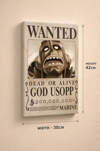Image of God Ussopp Wanted Poster - A3 Size Wall Art Prints (300 GSM Matte Finish) L-42CM X W-30CM | 0ne Pieece Anime Wall Art | Legendary Sniperking Pirate Bounty Design | Premium Matte Anime Print | Otaku Room Decor | BOND VERSE
