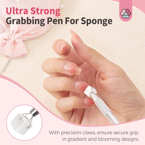 Image of SAVILAND Nail Sponges for Ombre 100PCS with Grabbing Pen & Storage Box