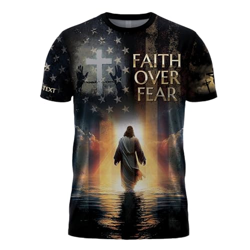 Custom Faith Over Fear Shirt, Jesus Shirts, Christian Tshirts, God Shirt, Bible Tshirts, Christian Shirts for Men