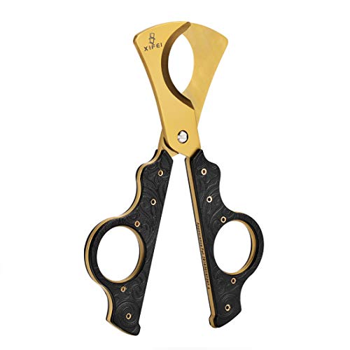 Xifei Cigar Cutter High-End Bronze Carved Design Hand-Held Cigar Scissors #TOP2