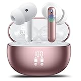 KI Kopfhörer Übersetzer, 42H Bluetooth 5.4 Sprachübersetzer Kopfhörer mit 164 Sprachen, 6 Übersetzungsmodi Echtzeit Übersetzer Ohrhörer mit ENC Mic, 3 in 1 Übersetzungskopfhörer für Business Roségold