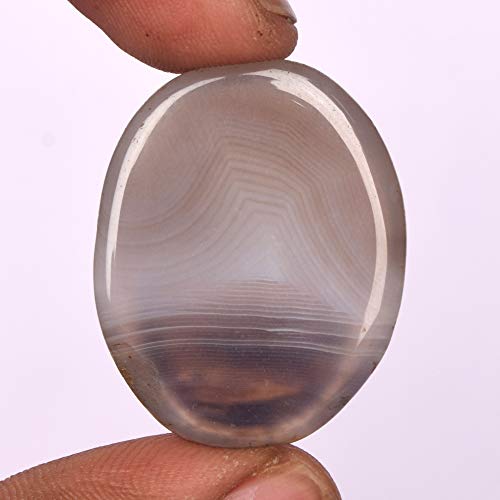 Natural Grayish White Oval Shape Onyx Stone 42.50 Ct Egl Certified Grayish White Onyx Gemstone for Someone Special EW-8092