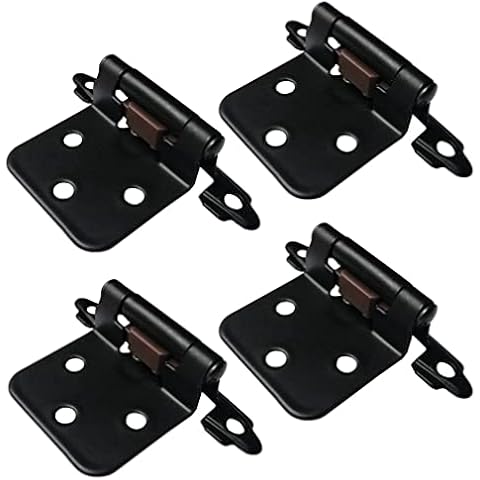 Corgre Overlay Cabinet Hinges Kitchen Cabinets Hinges Matte Black 4 Pack Cover