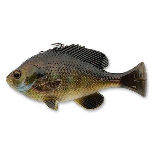 Savage Gear Pulse Tail Bluegill Line Thru Fishing Bait, 3 1/3 oz, Bluegill, Realistic Contours, Colors & Movement, Durable Construction, Thru Line Design, 100% Snag-Free Design