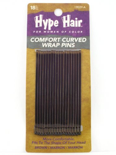 Hype Hair Curved Wrap Brown Bobby Pins - 18 Pcs.