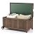 Goplus 56 Gallon Wooden Storage Box, Fir Wood Patio Storage Bench with Removable Waterproof PE Liner, Outdoor Deck Box with Wheels for Garden Tools, Throw Pillows, Sports/Pools Equipment, Brown