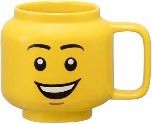 Miniatura 7 de Room Copenhagen LEGO - Taza de cerámica, cara de niño feliz, grande, 17.9 onzas líquidas (17.9 fl oz)
