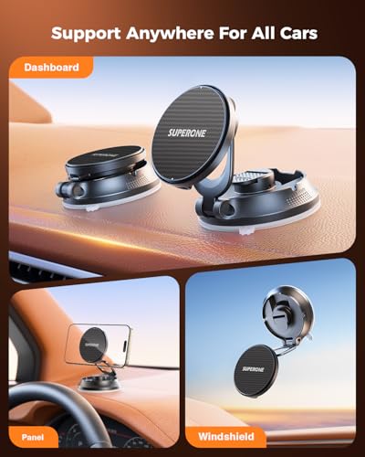 SUPERONE 15W MagSafe Magnetic Wireless Car Mount Charger for iPhone 12-17 - image 3