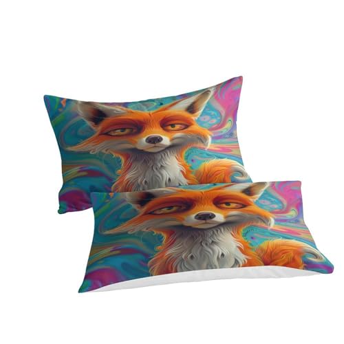 Housse de couette renard microfibre 3d avec fermeture éclair 260x220cm - 4