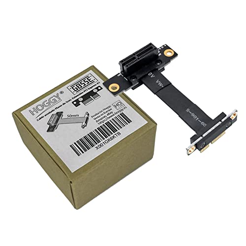 Cable acodado Plano de 5cm. Extensión PCI Express X1. Salida Corta de 6mm en ángulo Recto diseñado para Adaptarse Debajo...