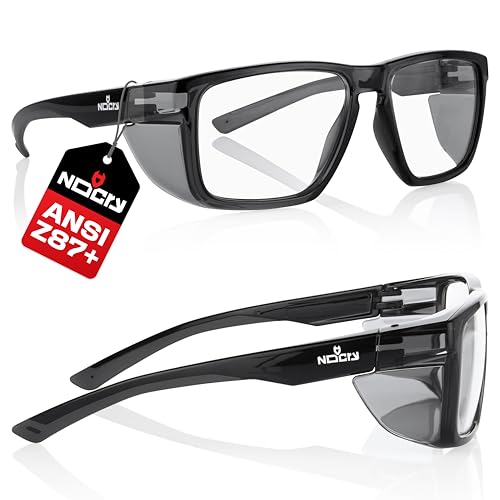 NoCry ANSI Z87.1 Clear Safety Glasses with Side Shields — Durable Anti Fog &...