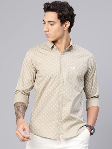Image of Majestic Man Custom Abstract Printed Pure Cotton Slim Fit Casual Shirt