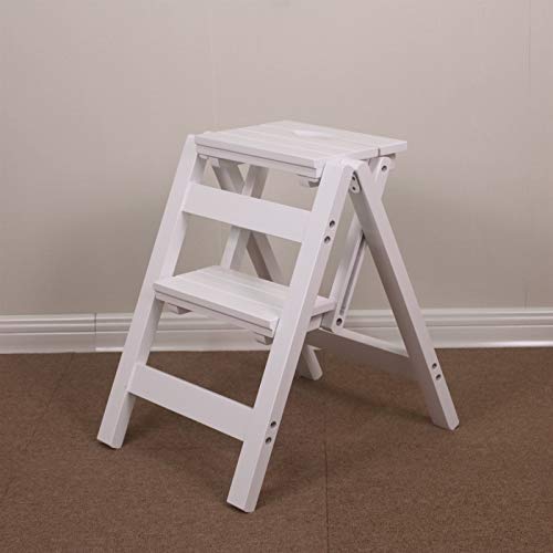 Tabouret échelle en bois massif : l'élégance durable d'un escabeau double