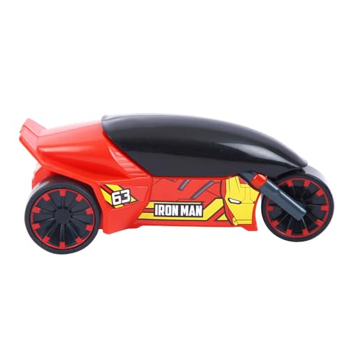 Image of SKOODLE Marvel Pull-Back Rider Bike for Kids (3+) | Iron Man Edition | Marvel-Inspired Toy Bikes | Sturdy Construction with Pull-Back Action | Black | Boosts Motor Skills & Imaginative Play