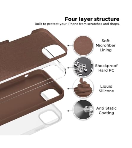 Image of Brown Matte Finish 13 Brown Matte Slim Fit Back Cover with Raised Camera Edge Anti Slip Grip Lightweight Mobile Cover