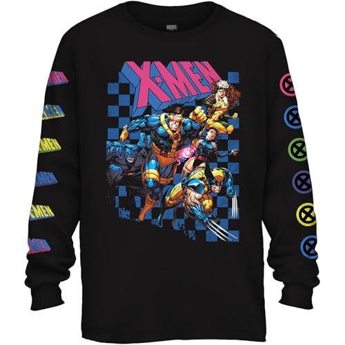 Marvel X-Men 90's Group Shattershot Adult Long Sleeve T Shirt