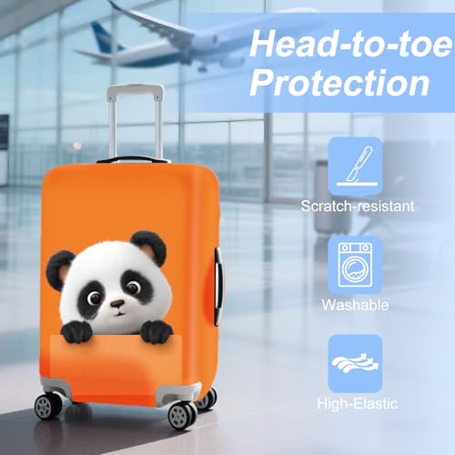 Funny Cut panda Travel Luggage Cover Suitcase Protector Suitcase Cover Anti-Scratch,Stretchable Fit for 18-32Inch Luggage,Travel Bag Cover Washable XL(fits 29-32Inch suitcase))2