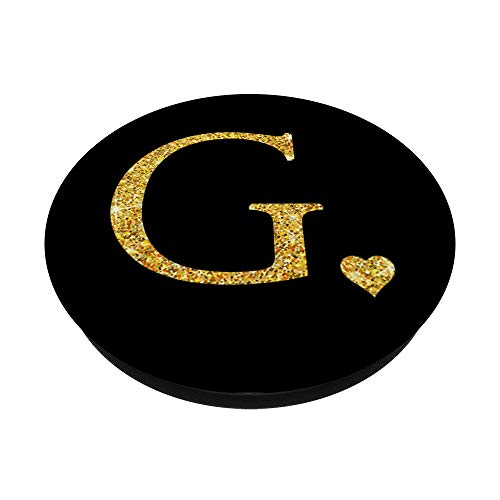 Cuore, Oro Lettera G Iniziale Monogramma, Nero