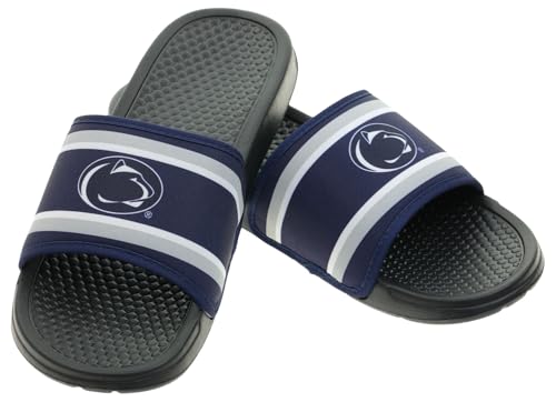 Image of FOCO NCAA Printed Team Logo and Color Stripes Comfortable Slide Sandals