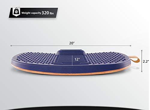 Image of FEZIBO Standing Desk Mat with Anti Fatigue Bar, Wooden Wobble Balance Board with Ergonomic Design Comfort Floor Mat