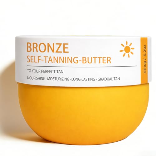 Gradual Tanning Butter with Active Skincare Hydrating Self Tanner for Body with Niacinamide Sunless Tanning Lotion with Hyaluronic Acid and Vitamin E - No Orange Tones 5.3 fl oz (150ml)