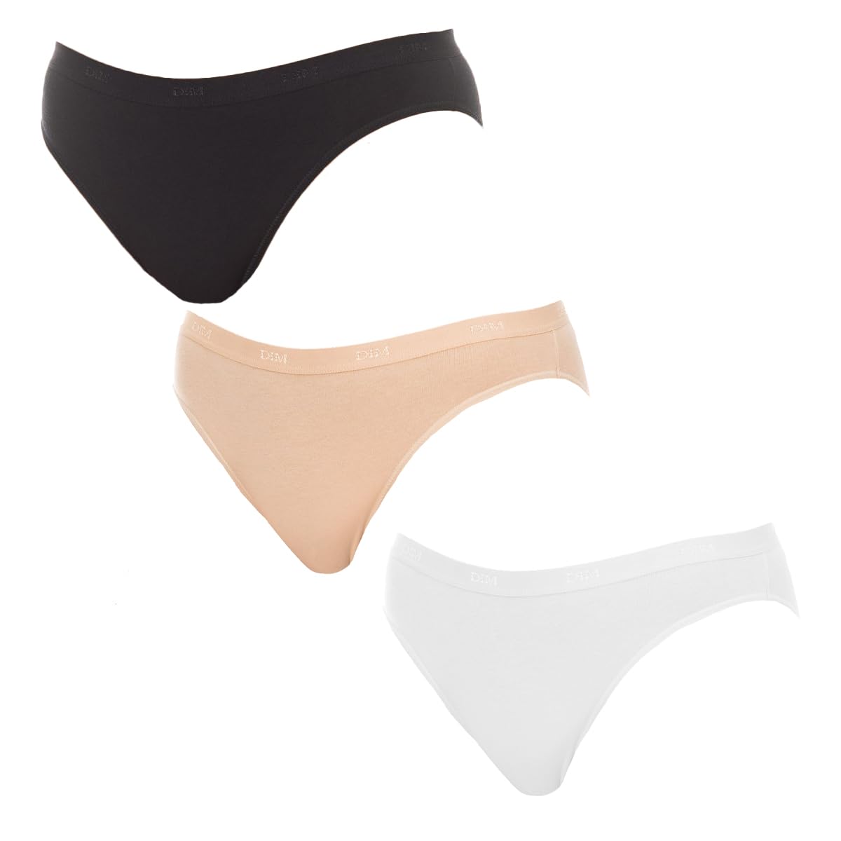 Dim Slip Les Pockets Ecodim In Cotone Comfort Donna X3, Bianco/Pelle/Nero, S-image