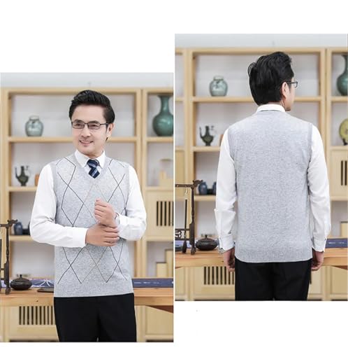 Men's Wool Plaid Sweater Vest Knitted Sleeveless Pullover Casual Waistcoat Outwear Tops4