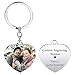 VIBOOS Personalized Heart Keychain Pendant Engraving Photo/Date/Text/name Engraved Picture for Men Women Boys Girls Stainless Steel Love Jewelry Wedding Sets Friend Gifts (Silver Color)