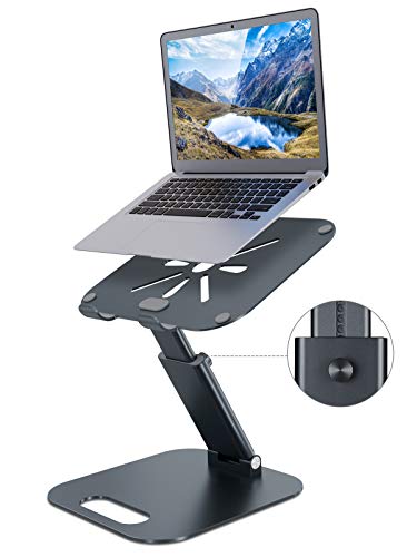 Laptop Stand, NEARPOW Laptop Stands for Desk, Sit to Stand Laptop Holder Riser, Multi-Angle and Height Adjustable up to 20.5", Computer Stand for Laptop Compatible with MacBook up to 17" - Grey Laptop Stand, NEARPOW Laptop Stands for Desk, Sit to Stand Laptop Holder Riser, Multi-Angle and Height Adjustable up to 20.5", Computer Stand for Laptop Compatible with MacBook up to 17" - Grey