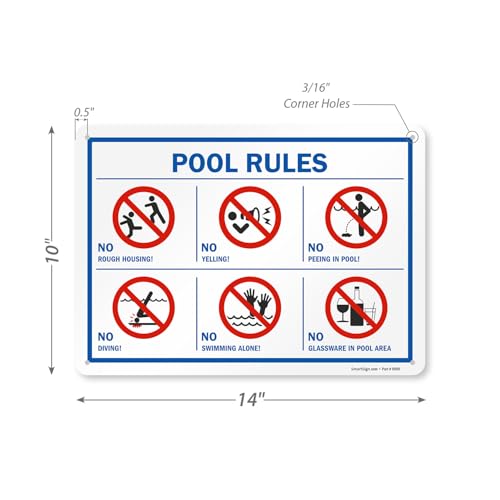 Plaque de piscine métallique durable panneaux consignes sécurité