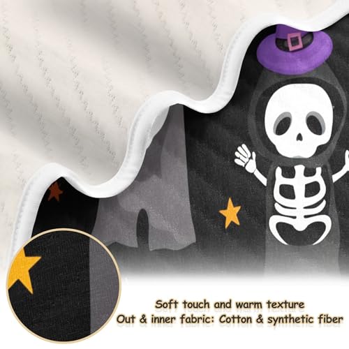 Burbuja Halloween Skeletons Baby Blanket for Boys Girls, Nursery Soft Warm Swaddling Receiving Baby Blankets, 30x40 in Toddler Blanket2